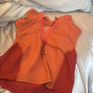 Orange and Red Athletic Top